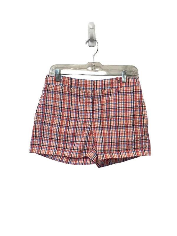 Light Dressing Shorts By Loft In Checkered Pattern, Size: 0
