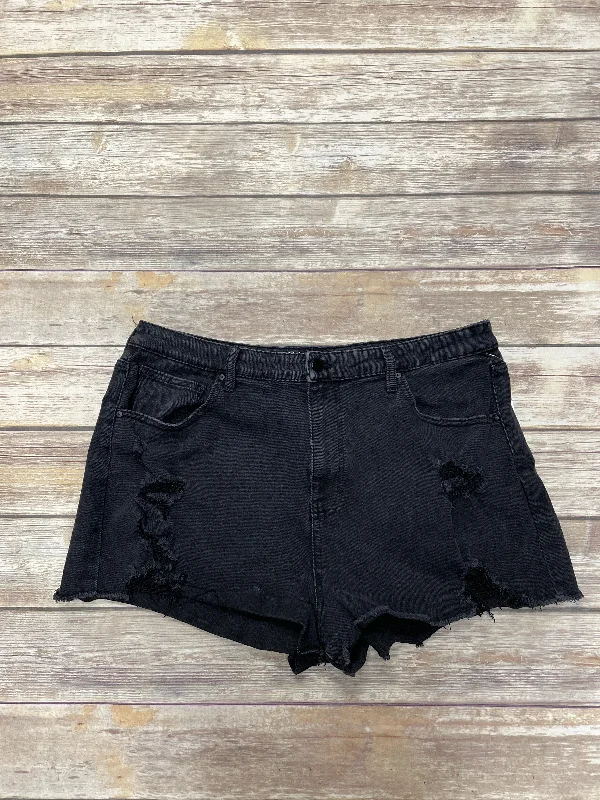 Soft Comfort Wear Shorts By No Boundaries In Black Denim, Size: 20