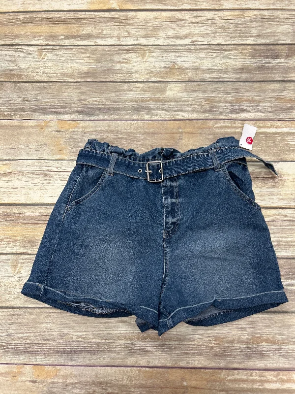 Versatile Casuals Shorts By No Boundaries In Blue Denim, Size: L