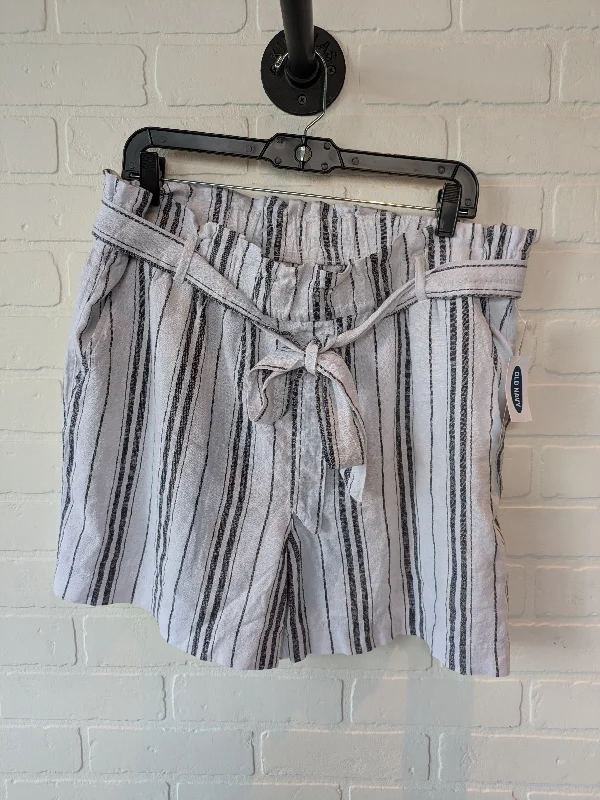 Single-shoulder Neck Design Shorts By Old Navy In Grey & White, Size: 16