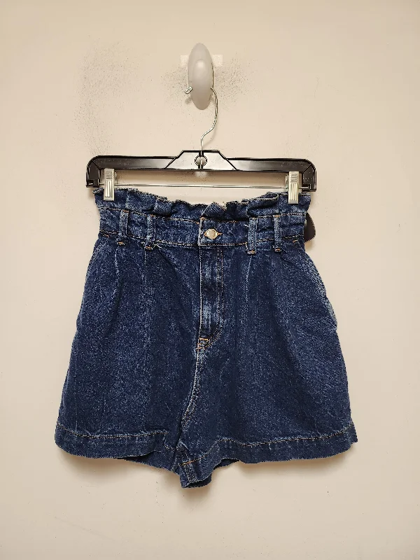 Cozy Lounge Wear Shorts By Zara In Blue Denim, Size: 4