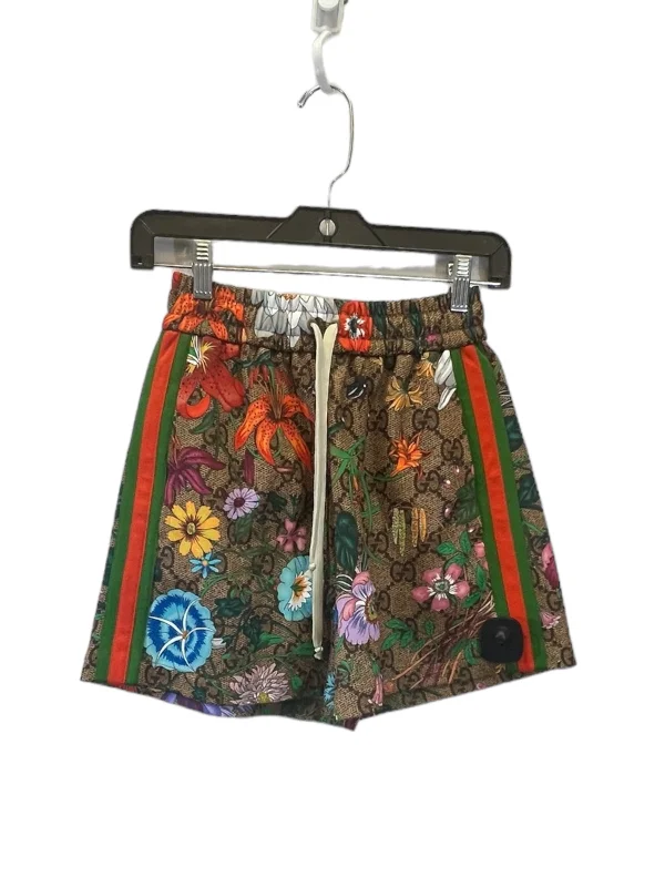 Casual Wear Shorts Luxury Designer By Gucci In Floral Print, Size: Xxs
