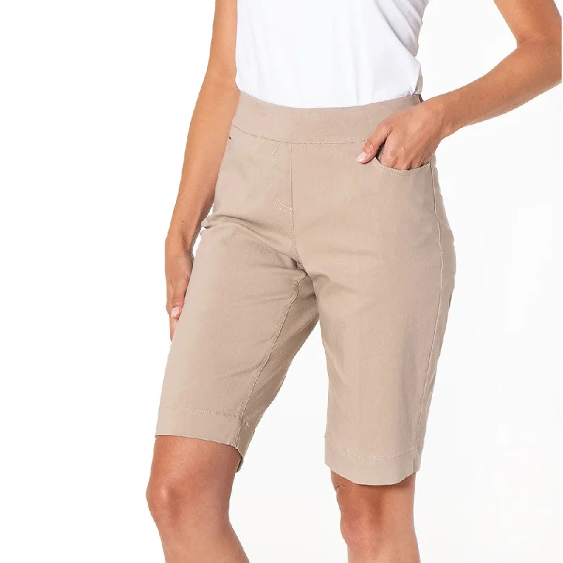 Elegant Comfort SlimSation 12-Inch Walking Shorts - Stone