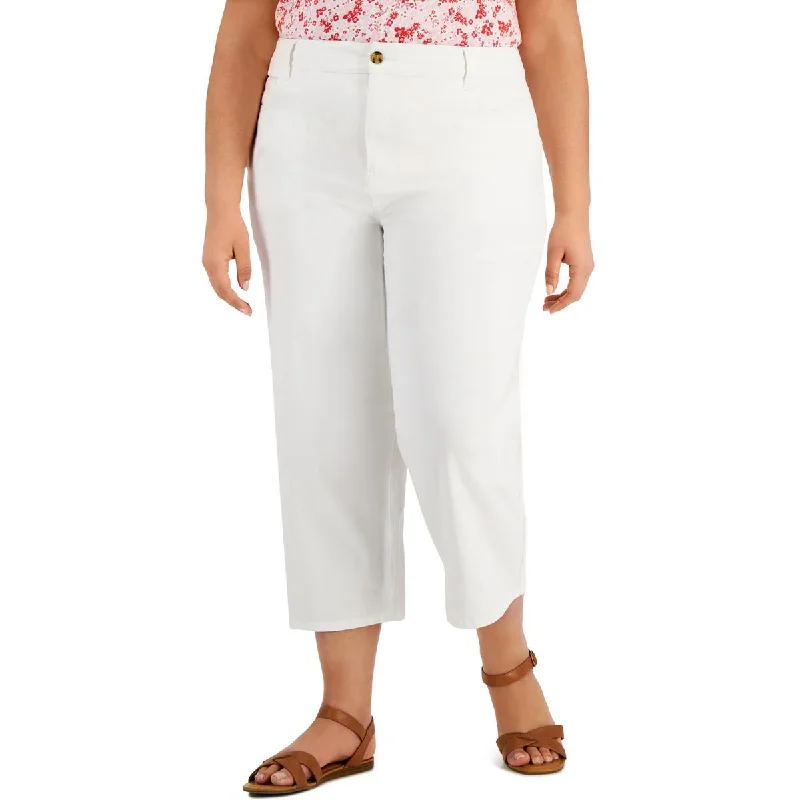 Comfy Pants Style & Co. Womens Plus High Rise Wide Leg Cropped Pants