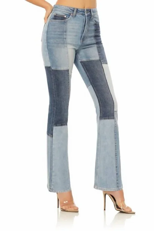 French Style Sylar Slim Flare Jean In Light Wash