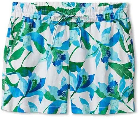 Cozy Fit Tommy Bahama Women's 5-Inch Seaside Brights HR Easy Linen Shorts - White