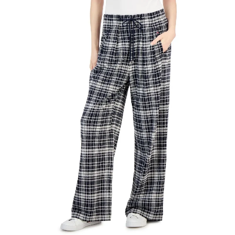 Simple Matching Tommy Hilfiger Womens High Rise Drawstring Wide Leg Pants