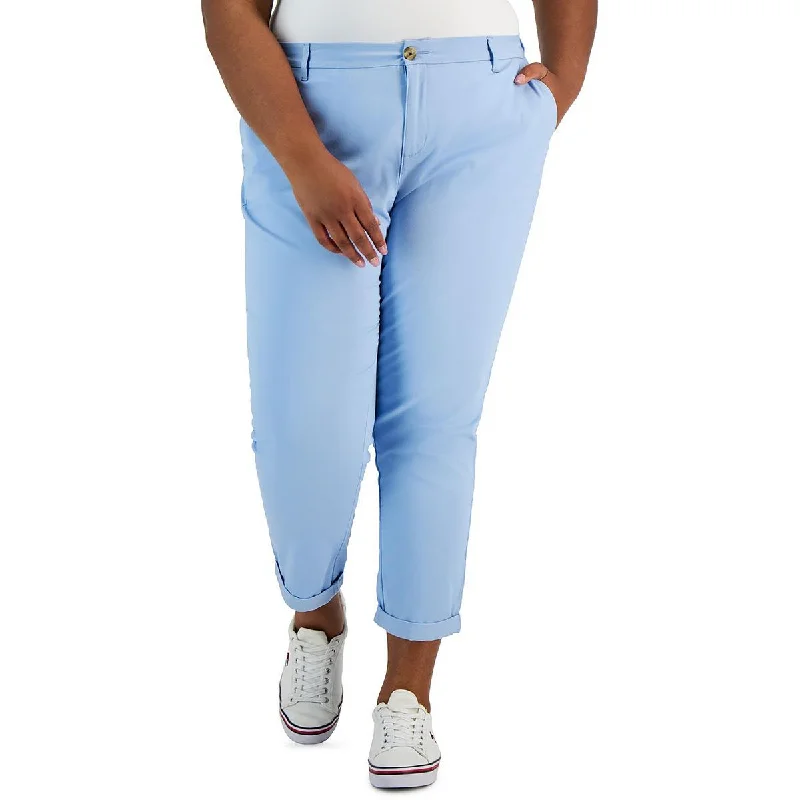 Celebrity Style Tommy Hilfiger Womens Plus Hampton Slim Stretch Chino Pants