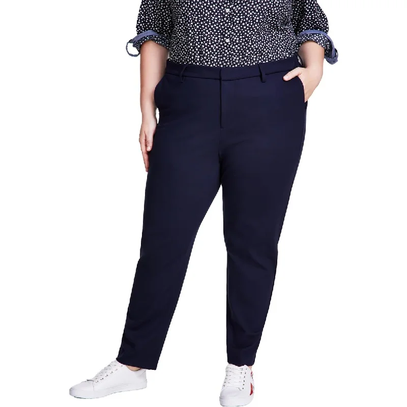 Leisure Travel Tommy Hilfiger Womens Plus Ponte High Rise Straight Leg Pants