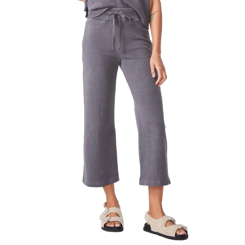 Fashionable In The Times Wide Leg Lounge Sweatpant In Vintage Black