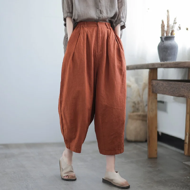 High-end Design Women Spring Casual Loose Solid Patchwork Pants