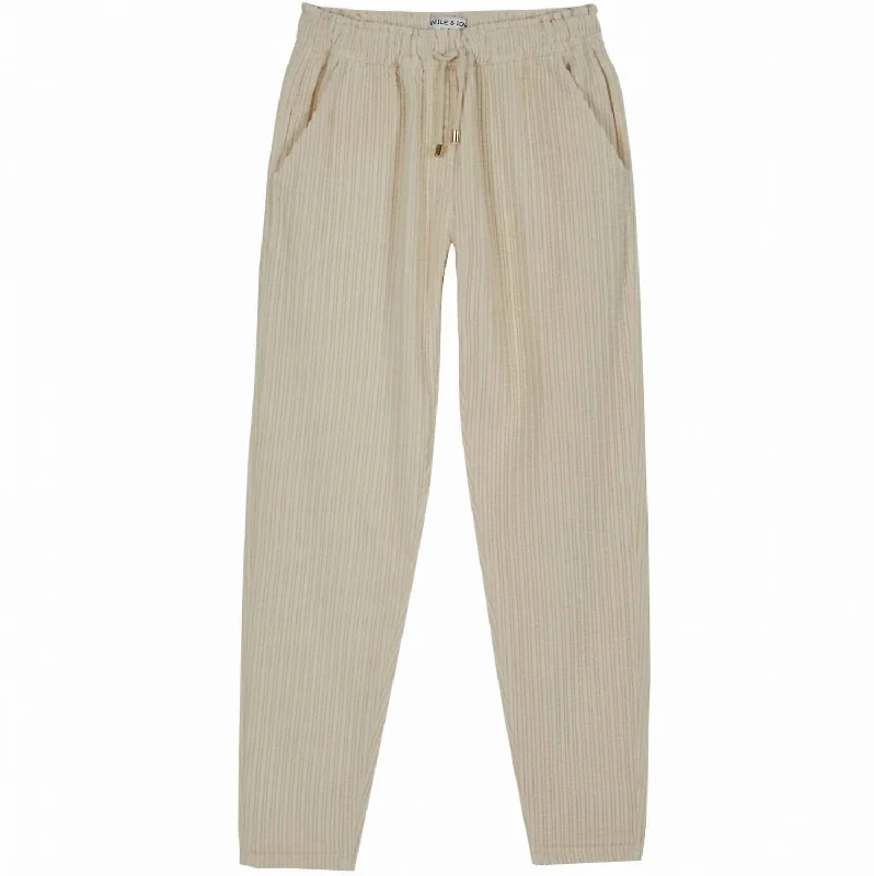 Versatile Items Women's Relaxed Fit Trousers In Porcelain